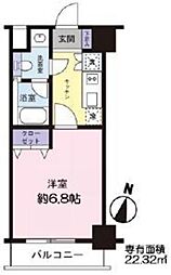 パークサイド九段 4階1Kの間取り