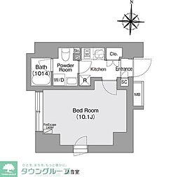 コンフォリア・リヴ森下MUTIO 1Kの間取図画像