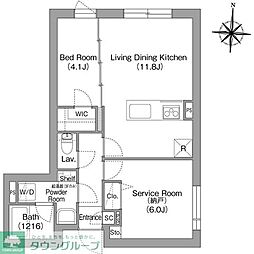 墨田区亀沢2丁目マンション 1SLDKの間取図画像