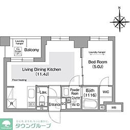 コンフォリア・リヴ文京護国寺 1LDKの間取図画像