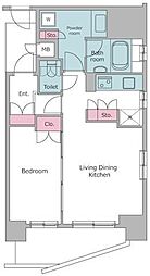 レジディア御茶ノ水 1LDKの間取図画像