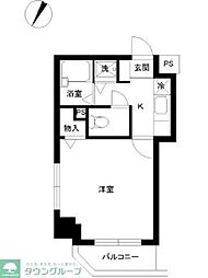 スカイコート神楽坂壱番館 1Kの間取図画像