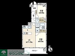 ファミール浅草一丁目 2LDKの間取図画像