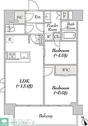 ウエリスアーバン水天宮前 2LDKの間取図画像