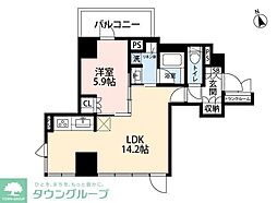 希神楽坂テラス(マレ 1LDKの間取図画像