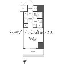 アイフラット文京本駒込 ワンルームの間取図画像