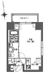 ラドゥセール東神田 ワンルームの間取図画像
