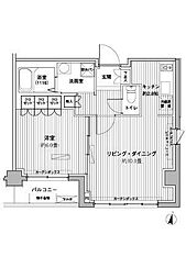 ヒューリックレジデンス茗荷谷 1LDKの間取図画像