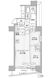 ヒューリックレジデンス新御茶ノ水 2LDKの間取図画像