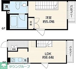 フレア若松河田 1LDKの間取図画像