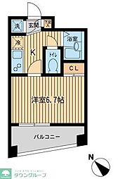 エスティメゾン千駄木 1Kの間取図画像