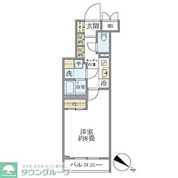 ビューテラス茗荷谷 1Kの間取図画像