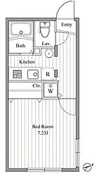 ZESTY曙橋 1Kの間取図画像