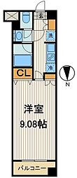 レジディア上野池之端 1Kの間取図画像