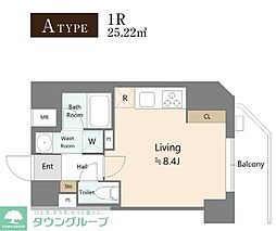 アリビス本郷三丁 1Kの間取図画像