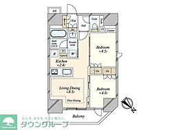 オープンレジデンシア日暮里ステーションフロント 2LDKの間取図画像