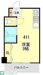 第27宮庭マンション ワンルームの間取図画像