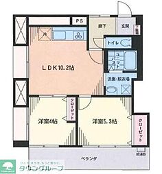 メゾン・ド・六番町 2LDKの間取図画像