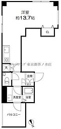 DeLCCS神楽坂五軒町 ワンルームの間取図画像