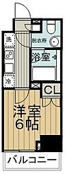 プラウドフラット神楽坂2 1Kの間取図画像