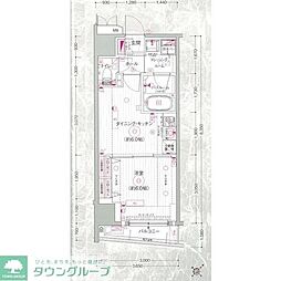 エステムプラザ市谷外濠公園 1DKの間取図画像