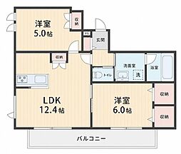 Bonheur de Chien Kitaayase 2LDKの間取図画像