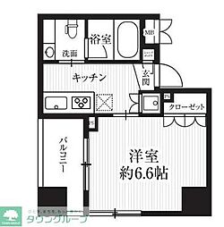 HF千駄木レジデンス 1Kの間取図画像