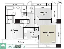 東京レジデンス 2LDKの間取図画像