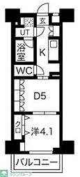 日神デュオステージ浅草三筋 1DKの間取図画像