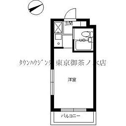 スカイコート後楽園3 1Kの間取図画像