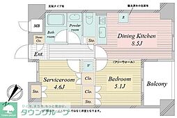 アクティ東仲通り 1SDKの間取図画像