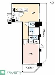 レジディア神田東 1LDKの間取図画像