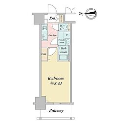 クロスレジデンス飯田橋 1Kの間取図画像
