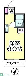 OKZAC ワンルームの間取図画像