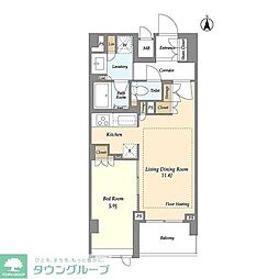 LIBRGRANT四谷三丁目 1LDKの間取図画像