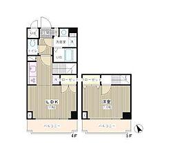 ラフィネ築地 1LDKの間取図画像