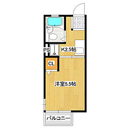 シティハイム富士見 1Kの間取図画像