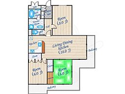 グレインヂ泉丘 3LDKの間取図画像