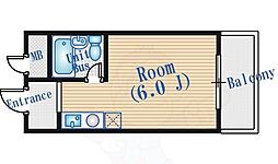 トレックビル ワンルームの間取図画像