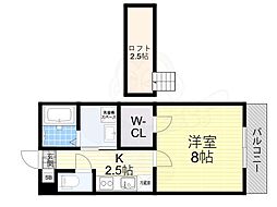 ラ・アンブル 1Kの間取図画像