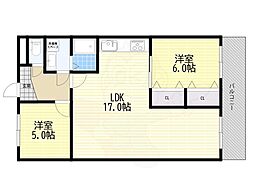 セントラルコート 2LDKの間取図画像