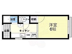 ハイツ花畑 1DKの間取図画像