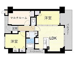 エステムコート東豊中ロサリオ 2SLDKの間取図画像
