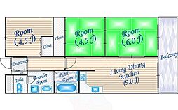 サンパレス桃山台 3LDKの間取図画像