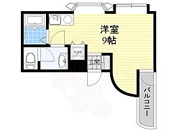 カルムカガワ2 1Kの間取図画像