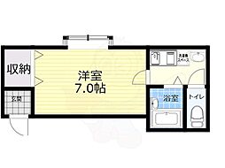 カームヒル箕面 ワンルームの間取図画像