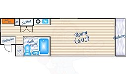 シティパレスミナミセンリ 1Kの間取図画像