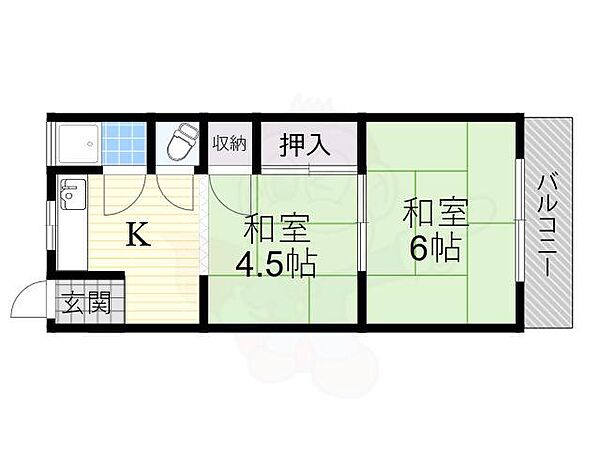 千里第一マンション ｜大阪府吹田市千里山東３丁目(賃貸アパート2K・2階・29.40㎡)の写真 その2