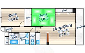 ノベルティー豊中  ｜ 大阪府豊中市上新田４丁目21番18号（賃貸マンション2LDK・4階・67.00㎡） その2