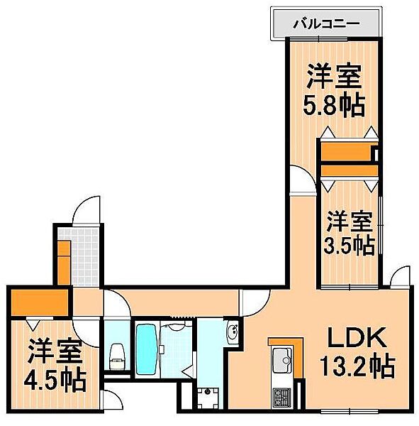 グラナーデ興野 202｜東京都足立区興野2丁目(賃貸アパート3LDK・2階・64.23㎡)の写真 その2